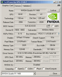 Quadro FX 1400 GPUZ