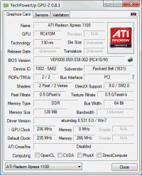 Packard Bell Argo C GPU-Z